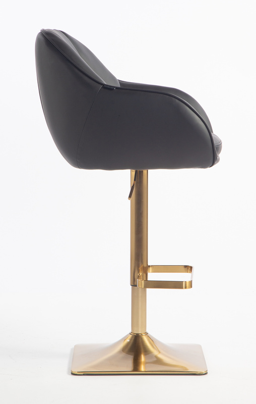 HR2055KW Fekete Modern Műbőr Szék Aany lábbal