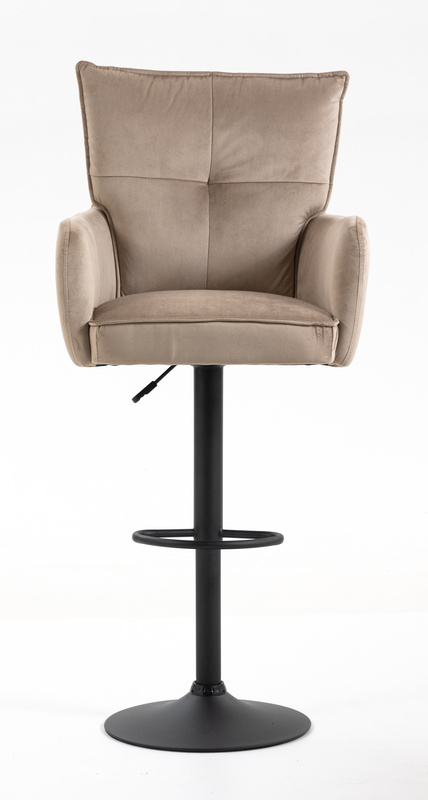 HR250W Latte modern velúr szék fekete lábbal