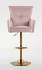 HR250W Púder Rózsaszín modern velúr szék arany lábbal