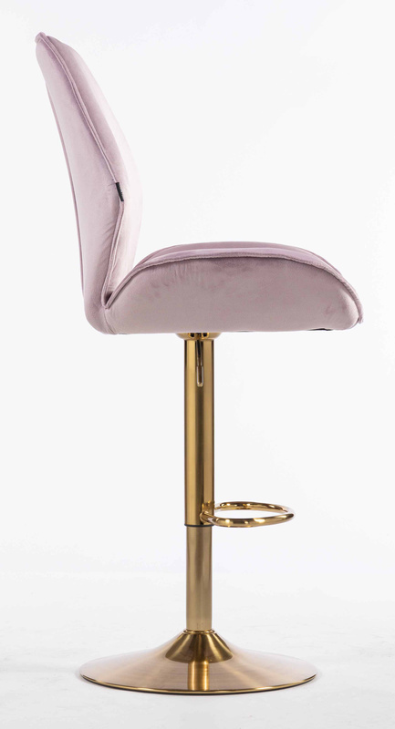 HR350W Halványlila modern velúr szék arany lábbal