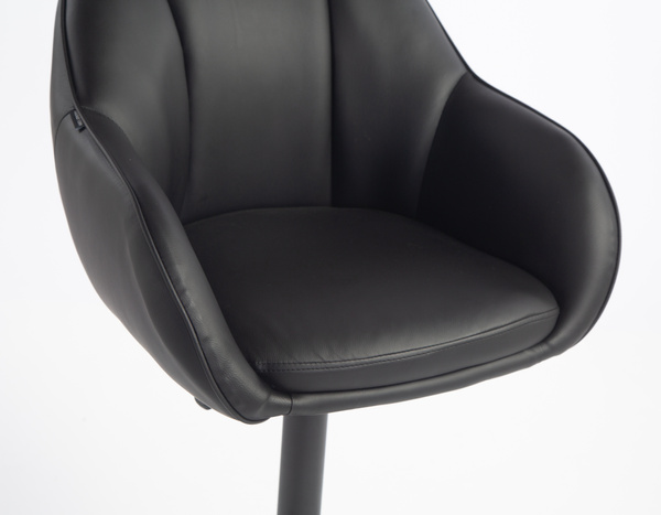 HR2055W Fekete Modern Műbőr Szék Fekete lábbal