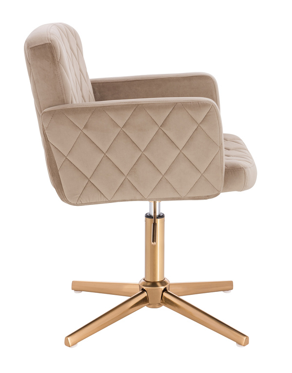 HR802CROSS Latte Modern Velúr Szék Arany lábbal