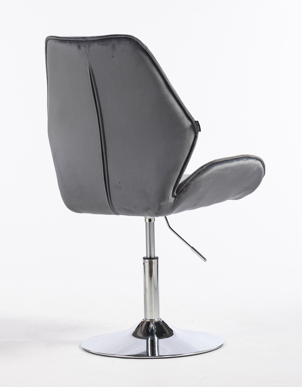 HR350N Grafit modern velúr szék krómozott lábbal