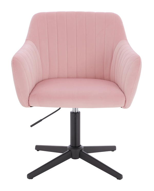 HR190CROSS Púder Rózsaszín Modern Velúr Szék Fekete lábbal