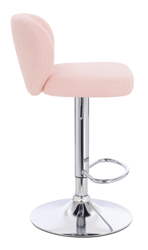 HR193W Púder Rózsaszín modern boucle szék krómozott lábbal