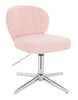 HR193CROSS Púder Rózsaszín modern boucle szék krómozott lábbal