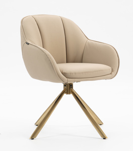 HR2055 CSILLAGLÁB Krémszínű Modern Műbőr Szék Aany lábbal