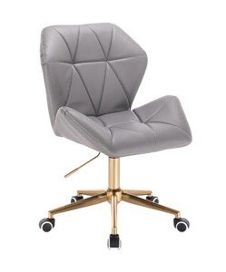 HR212K ZIC-ZAC Szürke modern műbőr szék arany lábbal