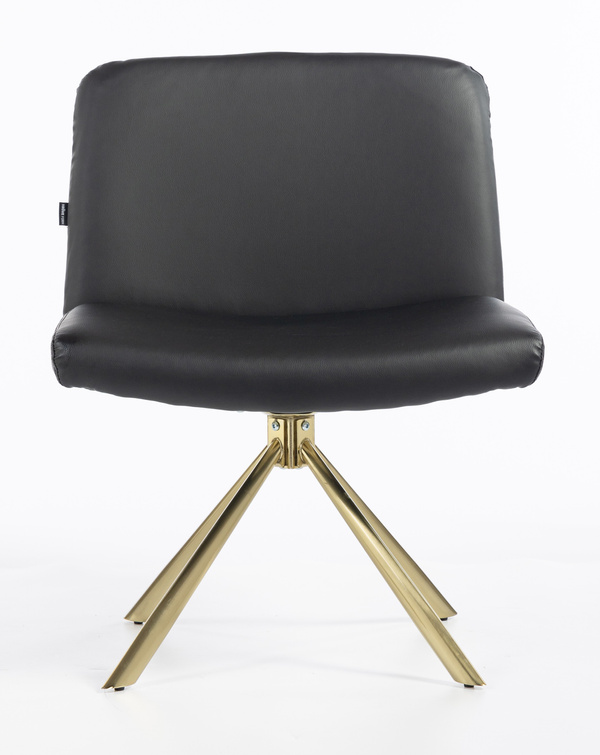 HR150 CSILLAGLÁB Fekete Modern Velúr Szék Arany lábbal