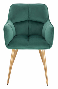 HR550 Sötétzöld modern velúr szék arany lábbal