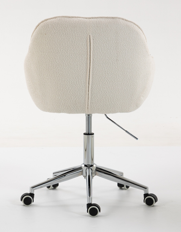 HR2055K Krémszínű Modern Boucle Szék Krómozott lábbal