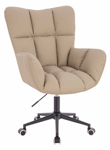 HR650K Krémszínű Műbőr Premium Soft szék fekete lábbal