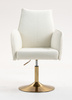 HR280N Krémszínű modern boucle szék arany lábbal