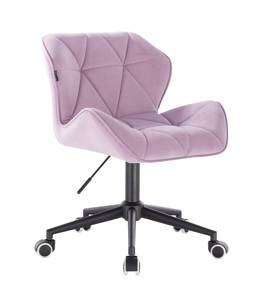 HR111K Halványlila modern velúr szék fekete lábbal