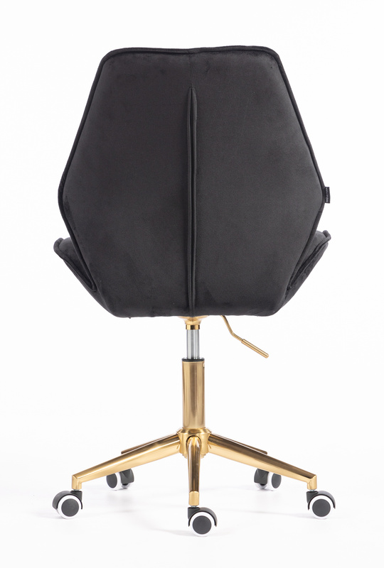 HR350K Fekete modern velúr szék arany lábbal