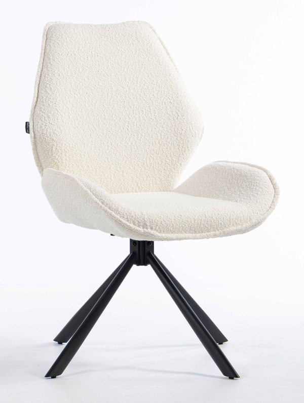 HR350 CSILLAGLÁB Krémszínű modern boucle szék fekete lábbal