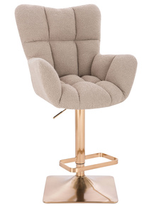 HR650KW Latte modern boucle szék arany lábbal