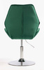 HR350N Sötétzöld modern velúr szék krómozott lábbal