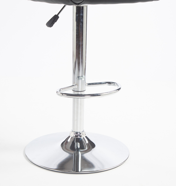 HR2055W Fekete Modern Műbőr Szék Krómozott lábbal