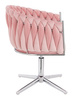 HR750CROSS Púder Rózsaszín Modern Velúr Szék Krómozott lábbal