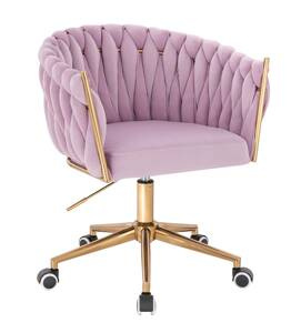 HR750K Halványlila Modern Velúr Szék Arany lábbal
