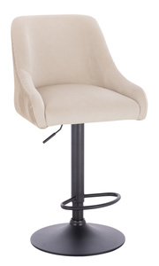 HR920W Krémszínű Modern Velúr Szék Fekete lábbal