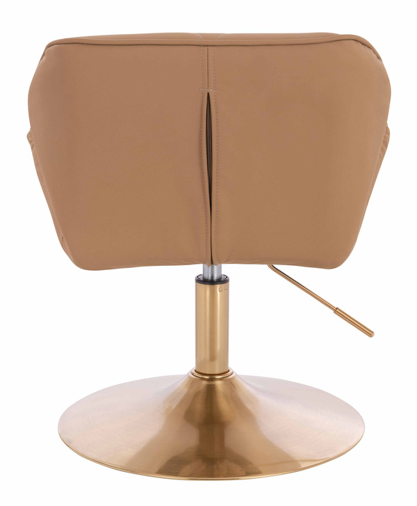 HR111N Karamell Műbőr Premium Soft szék arany lábbal