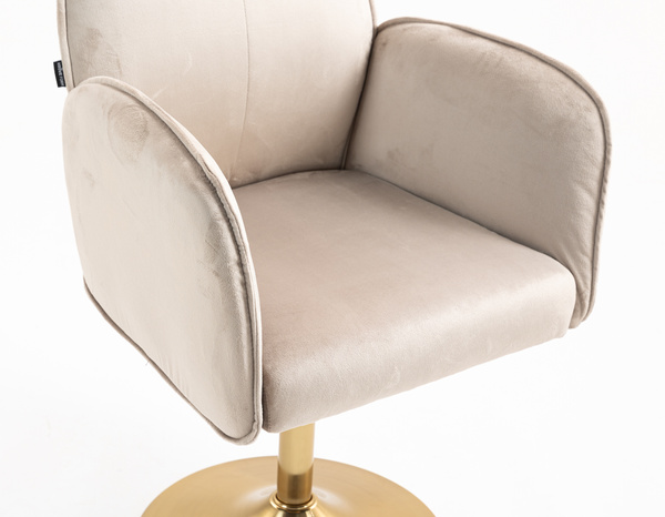 HR280N Latte Modern Velúr Szék Arany lábbal