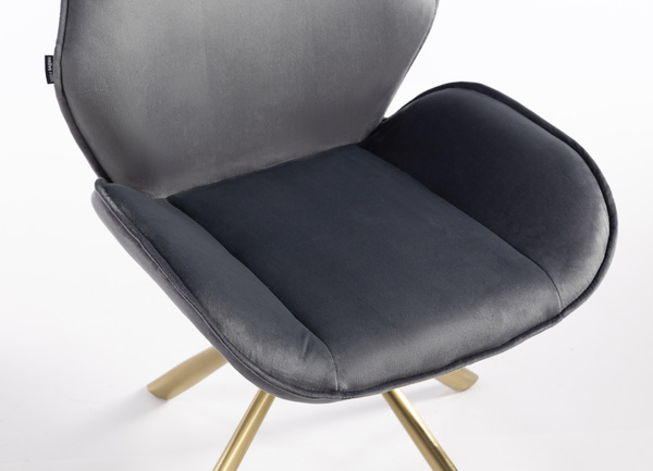 HR350 CSILLAGLÁB Grafit modern velúr szék arany lábbal