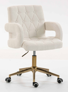 HR8404K Krémszínű Boucle szék arany lábbal