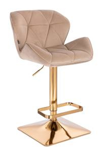 HR111KW Latte modern velúr szék arany lábbal