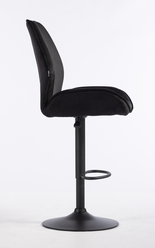 HR350W Fekete modern velúr szék fekete lábbal