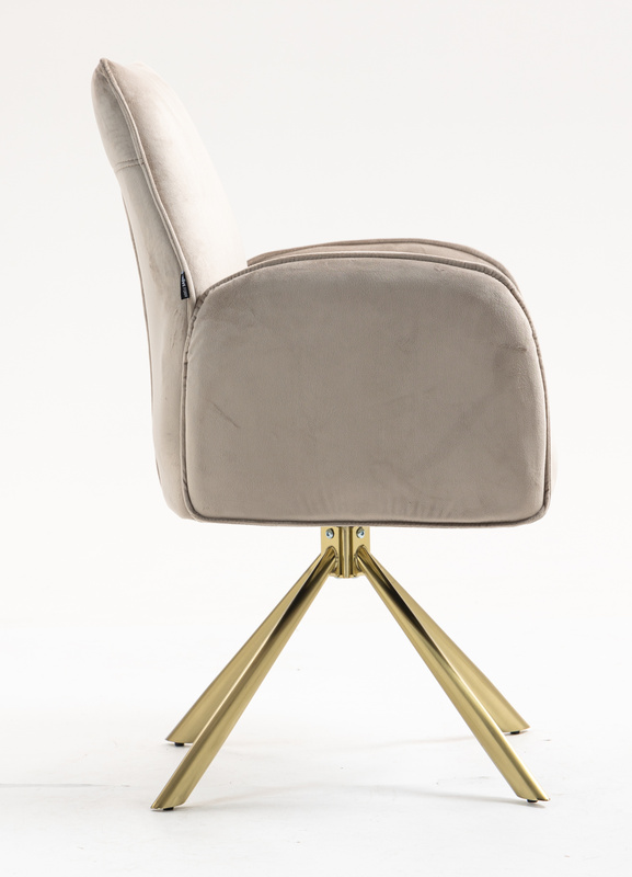 HR280 CSILLAGLÁB Latte Modern Velúr Szék Arany lábbal