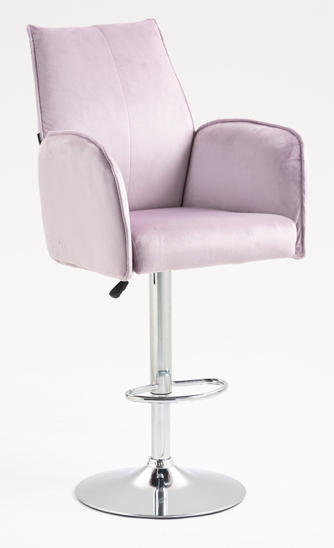 HR280W Halványlila Modern Velúr Szék Krómozott lábbal