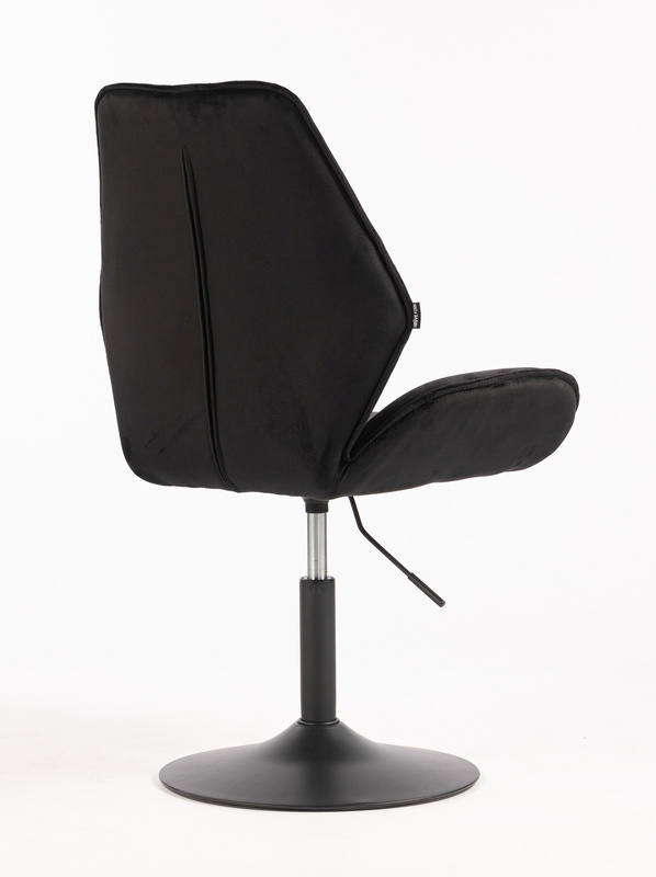 HR350N Fekete modern velúr szék fekete lábbal