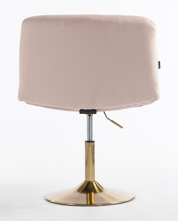 HR150N Púder Rózsaszín Modern Velúr Szék Arany lábbal