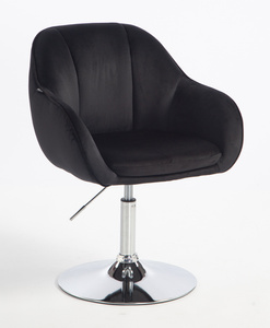 HR2055N Fekete Modern Velúr Szék Krómozott lábbal