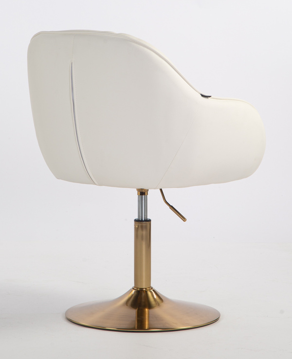 HR2055N Fehér Modern Műbőr Szék Aany lábbal