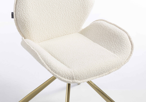HR350 CSILLAGLÁB Krémszínű modern boucle szék arany lábbal