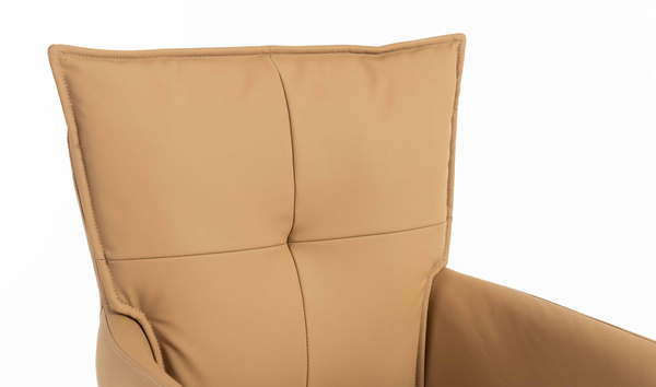 HR250KW Karamell Színű Prémium Soft Műbőr Szék Arany Lábbal