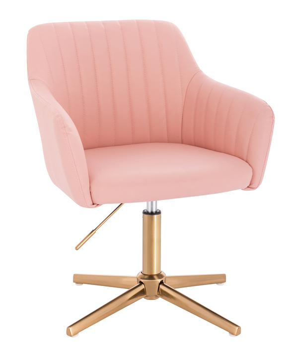 HC190CROSS Rózsaszín Modern Műbőr Szék Arany lábbal
