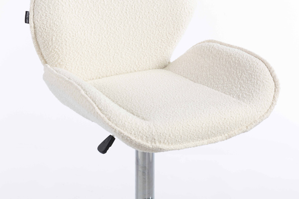HR350W Krémszínű modern boucle szék krómozott lábbal