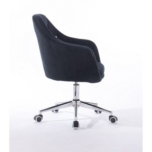 HR8516CK Fekete modern velúr szék görgőkkel