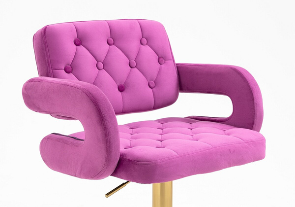 HR8403KW Fukszia modern velúr szék arany lábbal