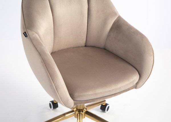 HR2055K Latte Modern Velúr Szék Arany lábbal
