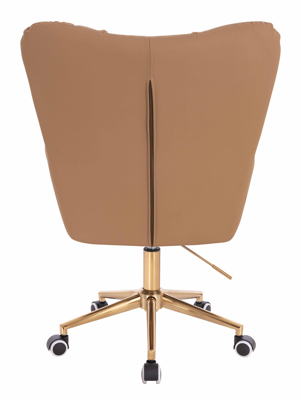 HR650K Karamell Műbőr Premium Soft szék arany lábbal