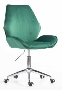 HR350K Sötétzöld modern velúr szék krómozott lábbal
