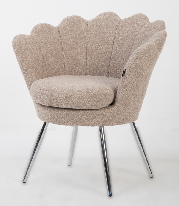FREY Latte modern boucle szék krómozott lábbal