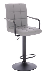 HC1015WP Szürke modern műbőr szék fekete lábbal