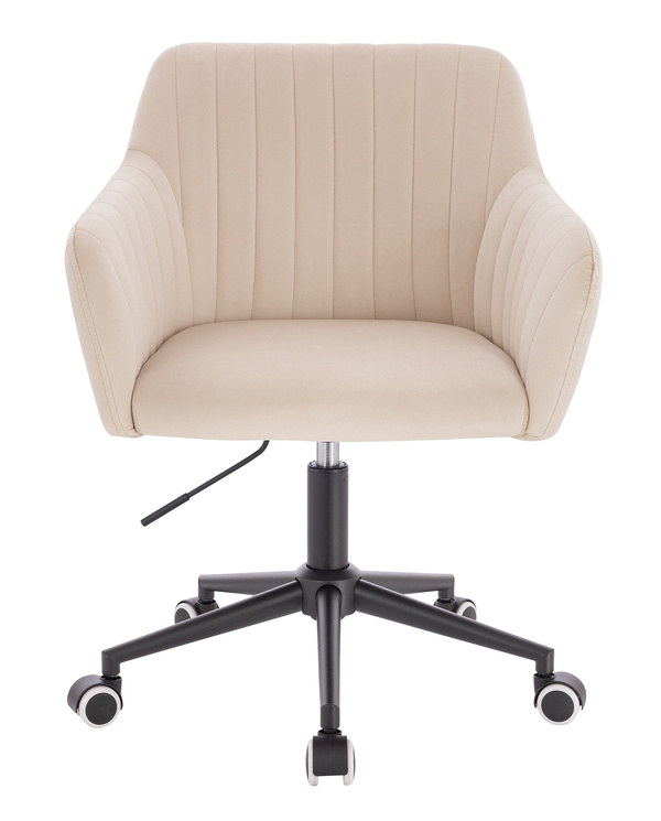 HR190K Krémszínű Modern Velúr Szék Fekete lábbal